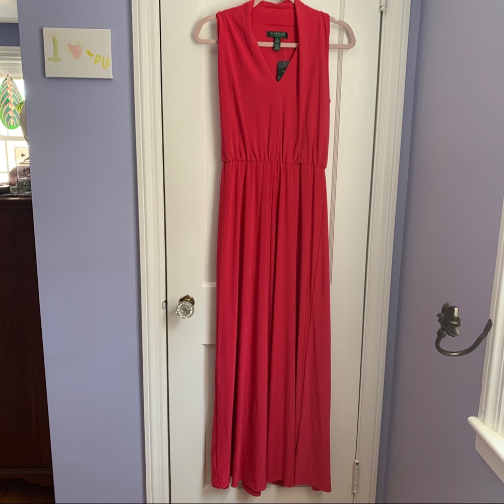 NWT Lauren by Ralph Lauren Pink Maxi Dress